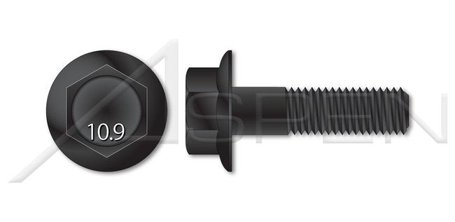 Steel Black Phosphate Class 10.9 DIN 6921 Metric Flange Bolt - Image 1