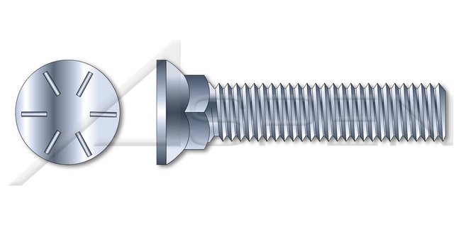 Flat Head #3; Head Full Thread Grade 8 Steel Zinc Plow Bolt - Image 1