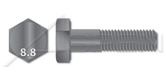 Class 8.8 Steel Fine Thread Plain DIN 960 Metric Hex Head Cap Screw Bolt - Image 1