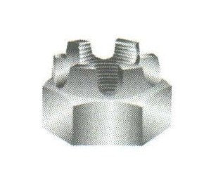 Grade 5 Hex Castle Nut - Fine Thread 1-14 - Zinc/Yellow Finish - Image 1