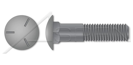 Steel Plain Grade 5 Round Head Square Neck Undersized Body Part Thread Carriage Bolt - Image 1