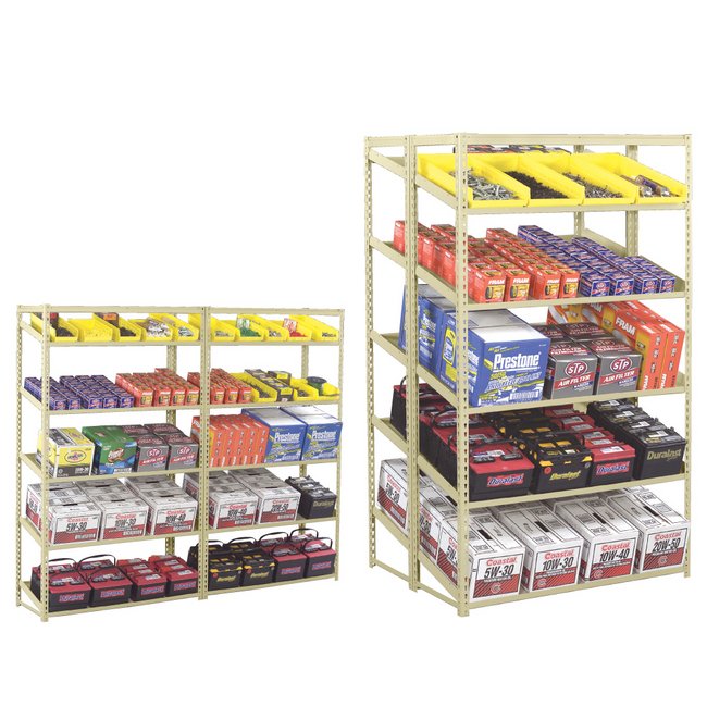 48" Boltless Sloping Shelf Unit - Sand Finish - Image 1