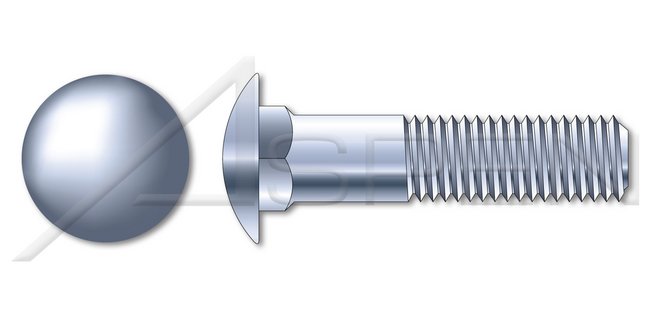A307 Steel Round Head Square Neck Part Thread Zinc Carriage Bolt - Image 1