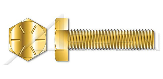 Grade 8 Steel Yellow Zinc Full Thread Hex Tap Bolt - Image 1