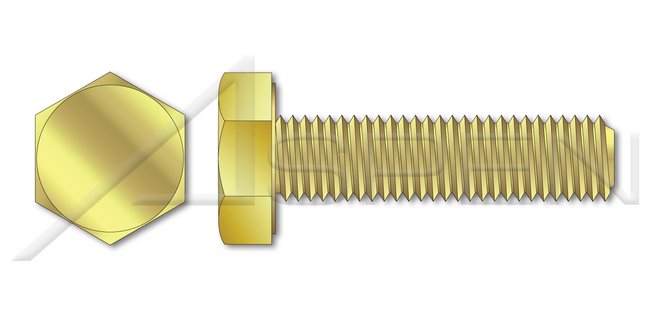 Brass Full Thread Hex Head Cap Screw Bolt - Image 1