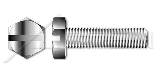 A4 Stainless Steel DIN 933/ISO 4017 Metric Slotted Drive Full Thread Hex Head Cap Screw Bolt - Image 1