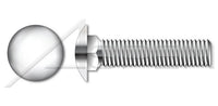 A4 Stainless Steel DIN 603/ISO 8677 Metric Round Head Square Neck Full Thread Carriage Bolt