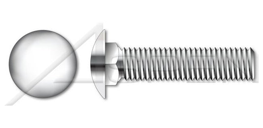 A4 Stainless Steel DIN 603/ISO 8677 Metric Round Head Square Neck Full Thread Carriage Bolt - Image 1
