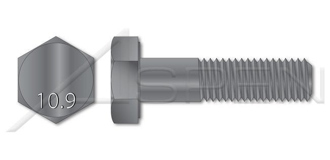 DIN 931/ISO 4014 Metric Part Thread Class 10.9 Steel Plain Hex Head Cap Screw Bolt - Image 1