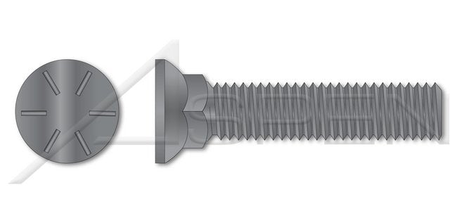 Flat Head #3; Head Full Thread Grade 8 Steel Plain Plow Bolt - Image 1