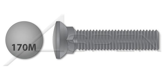 Dome Head #3; Head Full Thread Grade 9 Steel Plain Plow Bolt - Image 1