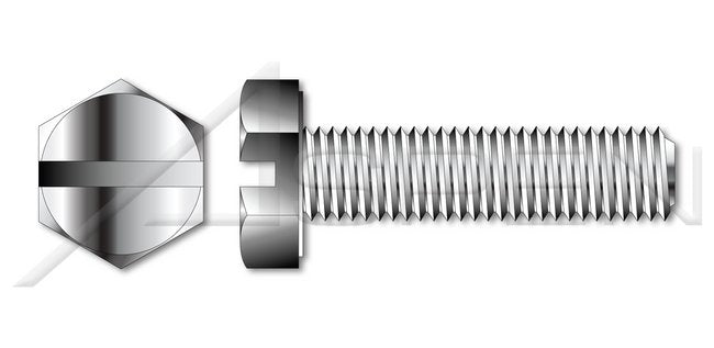 A2 Stainless Steel DIN 933/ISO 4017 Metric Slotted Drive Full Thread Hex Head Cap Screw Bolt - Image 1