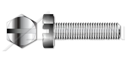 A2 Stainless Steel DIN 933/ISO 4017 Metric Slotted Drive Full Thread Hex Head Cap Screw Bolt - Image 1