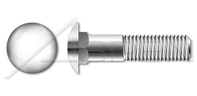 A4 Stainless Steel DIN 603/ISO 8677 Metric Round Head Square Neck Carriage Bolt - Image 1