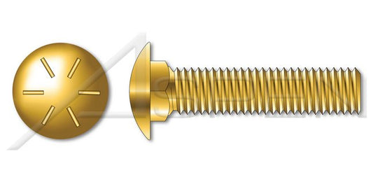 Round Head Square Neck Full Thread Grade 8 Steel Yellow Zinc Carriage Bolt - Image 1