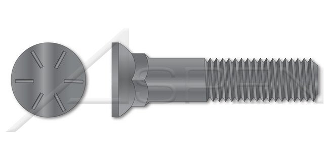 Flat Head #3; Head Grade 8 Steel Plain Plow Bolt - Image 1