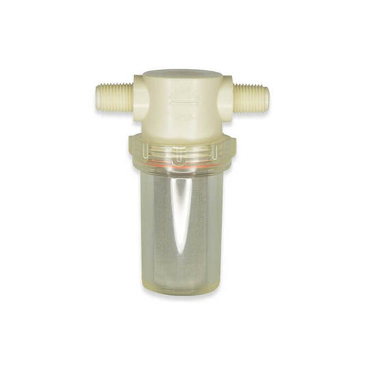 White Nylon MNPT Bowl Filter - 1/8 Inch, 250 Mesh - Image 1