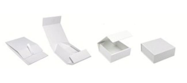 8 Inch Glossy White Collapsible Rigid Gift Storage Box - Image 4