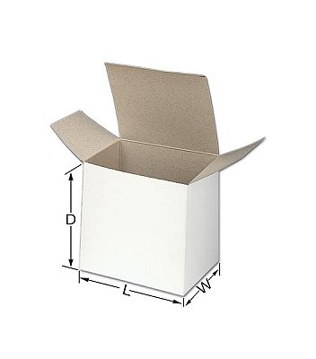 White Chipboard Reverse Tuck Box - 5.25 in Height - Image 1