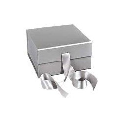 8 Inch Collapsible Gift Box with Attached Ribbon - Image 1