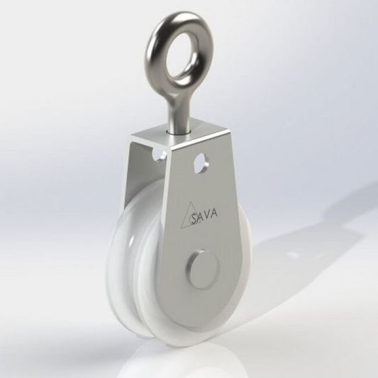 BP Series 0.17 Inch (in) Inner Groove Radius Stainless Steel Nylon Bracket Pulley - Image 1