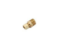 Brass Compression Coupling Fitting - 5 lb Weight per 100 Pieces, 1/4 in Connector Compression x 1/8 in Male Pipe, Brass Material