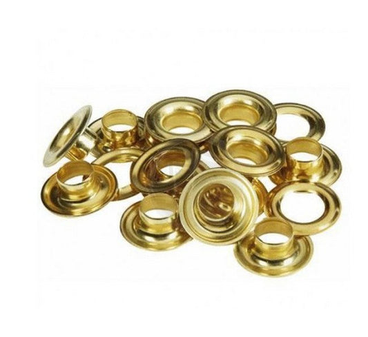 Tarps Now® Brass Grommets with Plain Washer - Size #2, 3/8 inch Hole, 144 Pairs - Image 1