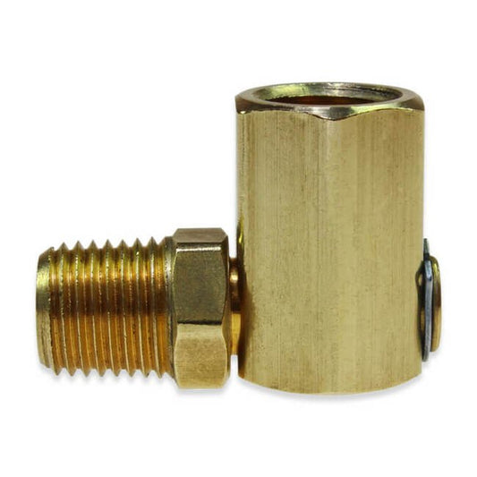 1/4 Inch (in) Size Male National Pipe Thread (MNPT) x 1/4 Inch (in) Size Female National Pipe Thread (FNPT) Brass Elbow - Image 1