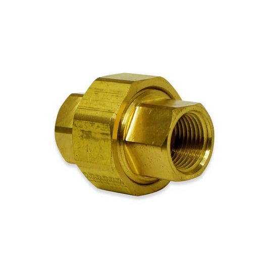 FXF Series 3/4 Inch (in) Female National Pipe Thread (FNPT) and 3/4 Inch (in) Female National Pipe Thread (FNPT) Brass Union - Image 1
