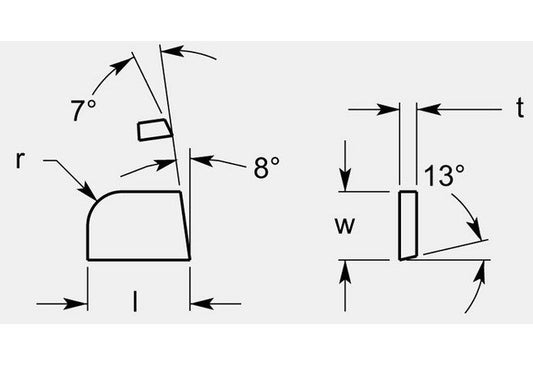 Precision Reamer, 0.132 / 0.138 in Thickness, Grade Available on Request - Image 1