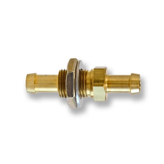 5/16 Inch (in) Barbed Brass Bulkhead - Image 1