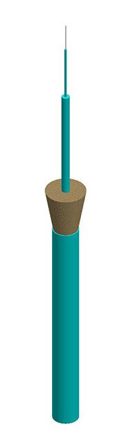 3 Millimeter (mm) Aqua Jacket Riser Rated Simplex Fiber Optic Cable - Image 1