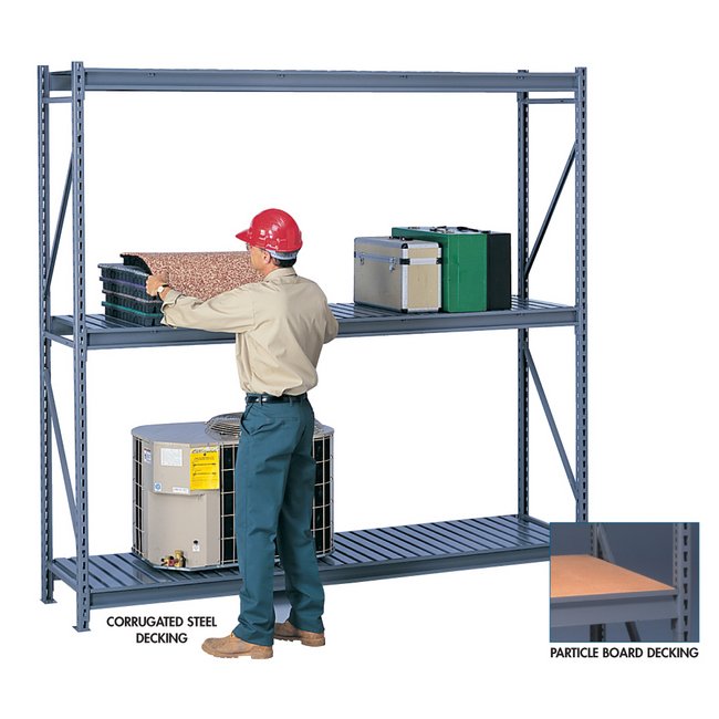 Tennsco 96" Bulk Storage Rack with Corrugated Steel Decking - Image 1