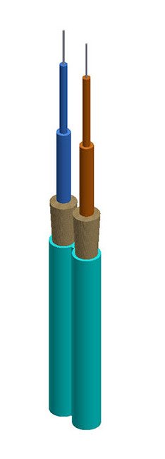2.0 x 4.3 Millimeter (mm) Orange Jacket Riser Rated Duplex Zipcord Fiber Optic Cable - Image 1