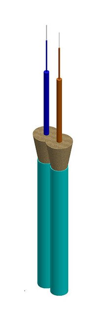 2.9 x 6 Millimeter (mm) Orange Jacket Riser Rated Duplex Zipcord Fiber Optic Cable - Image 1