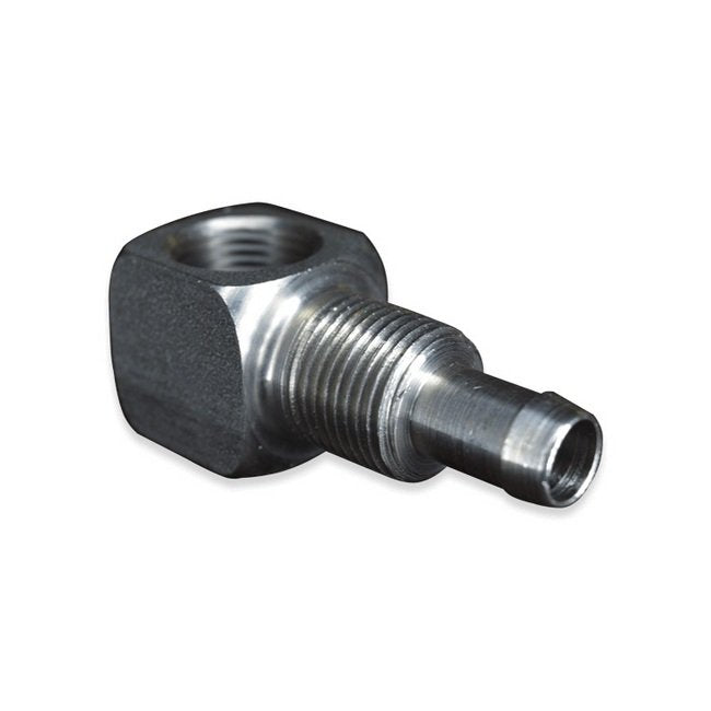 3/8 Inch (in) Female National Pipe Thread (FNPT) x 3/8 Inch (in) Barbed 90 Degree Elbow Stainless Steel Bulkhead - Image 1