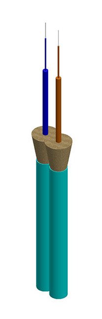 2.9 x 6 Millimeter (mm) Orange Jacket Plenum Rated Duplex Zipcord Fiber Optic Cable - Image 1