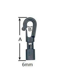 6mm Plastic Hook with Tongue for Bungee Cords