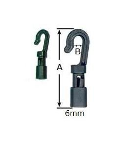 6mm Plastic Hook - No Tongue for Bungee Cords - Image 1
