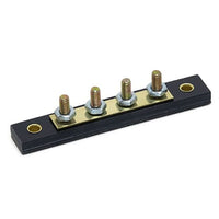 Solid Brass 4 Stud Busbar Terminal Block with Hex Nuts