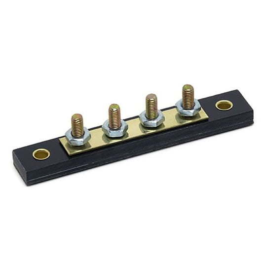 Solid Brass 4 Stud Busbar Terminal Block with Hex Nuts - Image 1