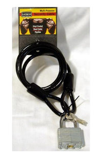 Lexco 6ft 5/16 Cable Key Lock with 40mm Coil, Black