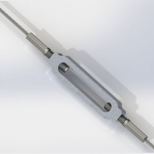 0.125 Inch (in) Maximum Mating Cable Diameter Super Strength Aluminum Plug and Plug Cable Turnbuckle - Image 1