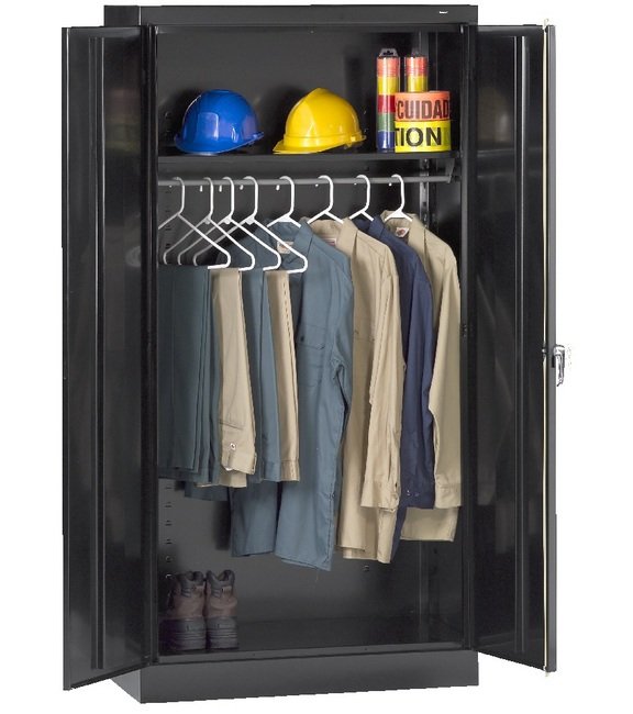 Tennsco 36"W x 72"H x 18"D Welded Black Wardrobe Cabinet - Image 1