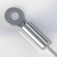 0.375 Inch (in) Hole Size and 1.187 Inch (in) Fitting Length Commercial Plated Steel Cable Eyelet
