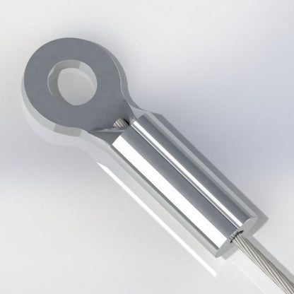 0.375 Inch (in) Hole Size and 1.187 Inch (in) Fitting Length Commercial Plated Steel Cable Eyelet - Image 1