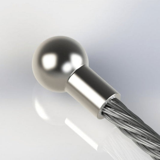 0.315 Inch (in) Ball Diameter and 0.125 Inch (in) Maximum Mating Cable Diameter Commercial Plated Steel Cable Ball with Shank - Image 1