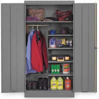 Tennsco 36" x 72" x 24" Unassembled Combination Cabinet - Medium Gray