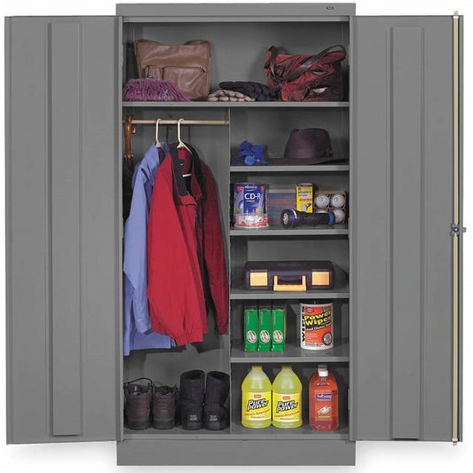 Tennsco 36" x 72" x 24" Unassembled Combination Cabinet - Medium Gray - Image 1