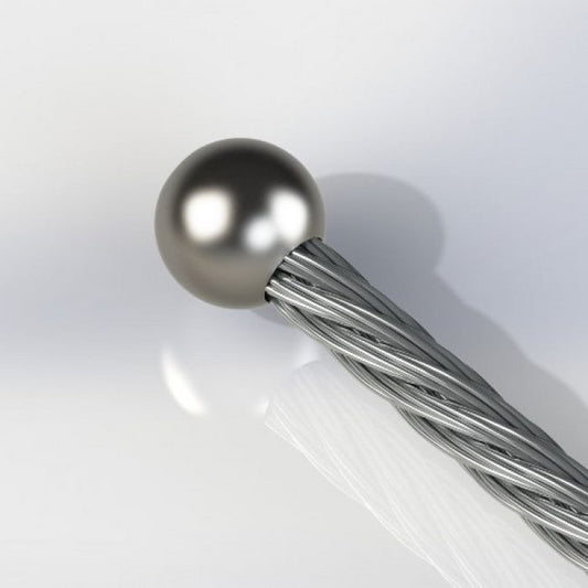 0.125 Inch (in) Cable Ball Diameter and 0.032 Maximum Mating Cable Diameter Commercial Stainless Steel Cable Ball - Image 1
